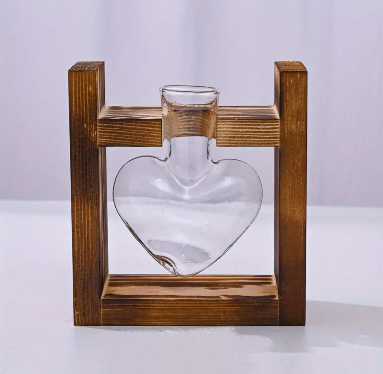 Glass Heart Propagation Vase & Stand