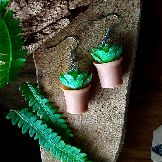 Potted Succulent Earrings