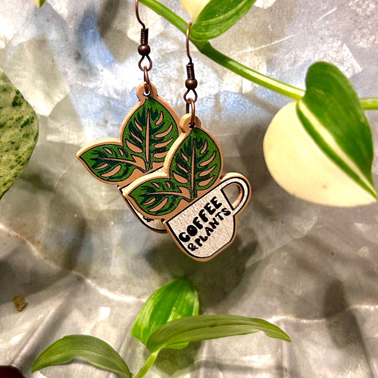 Coffee & Plants Earrings